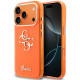 Oranžinis dėklas Apple iPhone 17 Pro Max telefonui "Guess IML 4G Script Metal Logo Case"