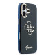 Mėlynas dėklas Apple iPhone 17 telefonui "Guess IML 4G Script Metal Logo Case"