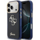 Mėlynas dėklas Apple iPhone 17 Pro Max telefonui "Guess IML 4G Script Metal Logo Case"