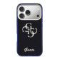 Mėlynas dėklas Apple iPhone 17 Pro Max telefonui "Guess IML 4G Script Metal Logo Case"