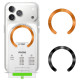 Juodas / oranžinis magnetinis Magsafe žiedas telefonams "Tech-Protect MMP-210 Magnetic Magsafe Ring 2-Pack"