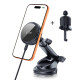 Juodas magnetinis automobilinis telefono laikiklis su 25W QI2.2 krovimu "Tech-Protect V9 Arcticboost Magnetic Vent & Dash"