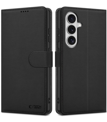 Matinis juodas atverčiamas dėklas Samsung Galaxy S26 Plus telefonui "Tech-Protect Wallet"