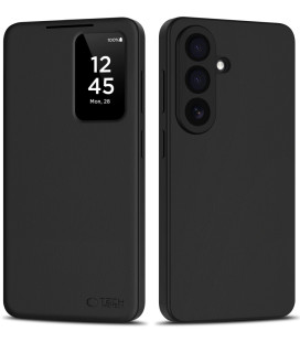 Matinis juodas atverčiamas dėklas Samsung Galaxy S26 Plus telefonui "Tech-Protect Smart Wallet"