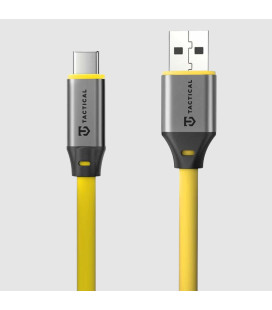 Geltonas USB-A - USB-C 100cm laidas "Tactical Fat Man 2.0 Cable"
