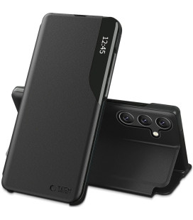 Juodas atverčiamas dėklas Samsung Galaxy A37 5G telefonui "Tech-protect Smart View"