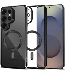 Juodas (Shiny) / skaidrus dėklas Samsung Galaxy S26 Ultra telefonui "Tech-Protect MagFlex Magsafe"