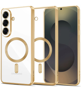 Auksinės spalvos / skaidrus dėklas Samsung Galaxy S26 telefonui "Tech-Protect MagFlex Magsafe"