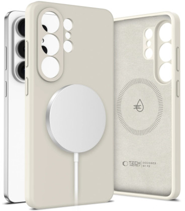 Smėlio spalvos dėklas Samsung Galaxy S26 Ultra telefonui "Tech-Protect Silicone Magsafe"