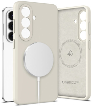 Smėlio spalvos dėklas Samsung Galaxy S26 telefonui "Tech-Protect Silicone Magsafe"