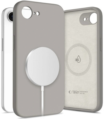 Pilkas dėklas Apple iPhone 16E / 17E telefonui "Tech-Protect Silicone Magsafe"