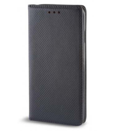 Juodas atverčiamas dėklas Huawei Y9 2018 telefonui "Smart Book Magnet"