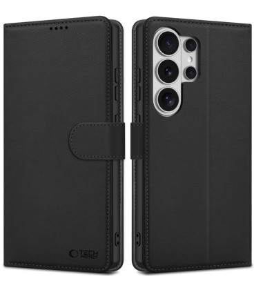 Juodas atverčiamas dėklas Samsung Galaxy S26 Ultra telefonui "Tech-Protect Wallet"