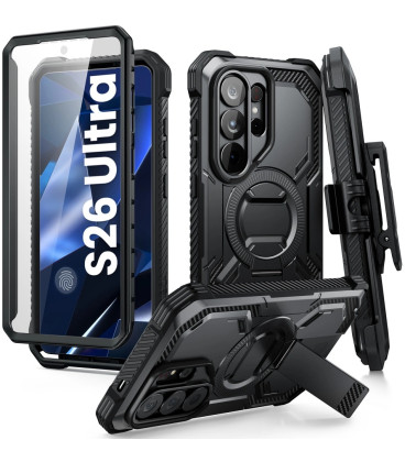Juodas dėklas Samsung Galaxy S26 Ultra telefonui "Supcase IBLSN Armorbox Clip Mag Magsafe"