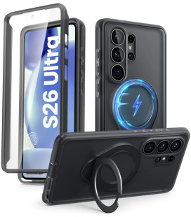 Matinis juodas dėklas Samsung Galaxy S26 Ultra telefonui "Supcase Cosmo Mag Magsafe"
