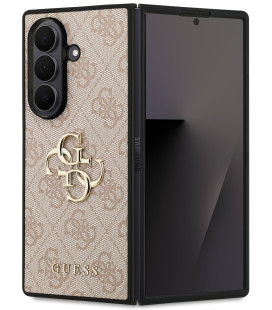Rožinis dėklas Samsung Galaxy Z Fold 7 telefonui "Guess PU 4G Metal Logo Case"