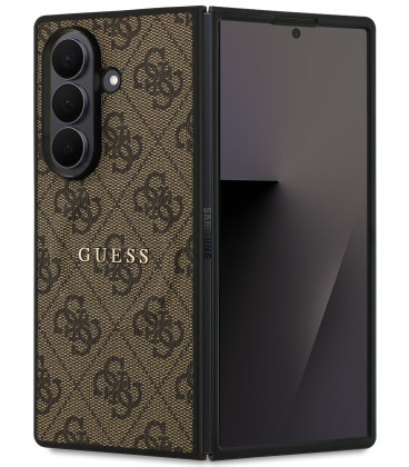 Rudas dėklas Samsung Galaxy Z Fold 7 telefonui "Guess PU Leather 4G Colored Ring Magnetic Case"
