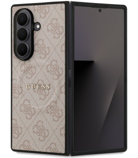 Rožinis dėklas Samsung Galaxy Z Fold 7 telefonui "Guess PU Leather 4G Colored Ring Magnetic Case"