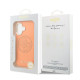 Oranžinis dėklas Apple iPhone 17 telefonui "Guess PU Perforated 4G Logo MagSafe Case"