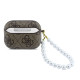 Rudas dėklas Apple Airpods Pro 3 ausinėms "Guess PU 4G Classic Logo Pearl Strap Case"