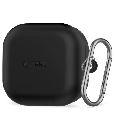 Juodas dėklas Samsung Galaxy Buds 4 / 4 Pro ausinėms "Tech-Protect Silicone Hook"