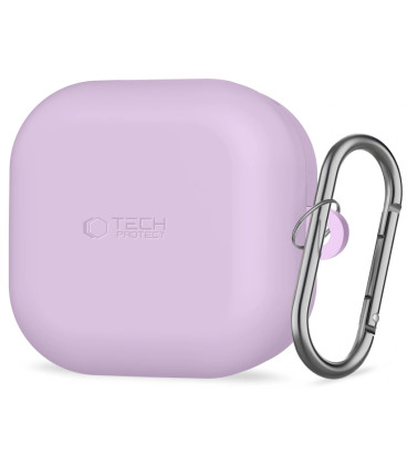 Levandos spalvos dėklas Samsung Galaxy Buds 4 / 4 Pro ausinėms "Tech-Protect Silicone Hook"