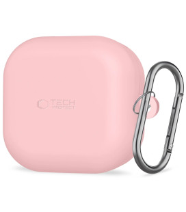 Rožinis dėklas Samsung Galaxy Buds 4 / 4 Pro ausinėms "Tech-Protect Silicone Hook"