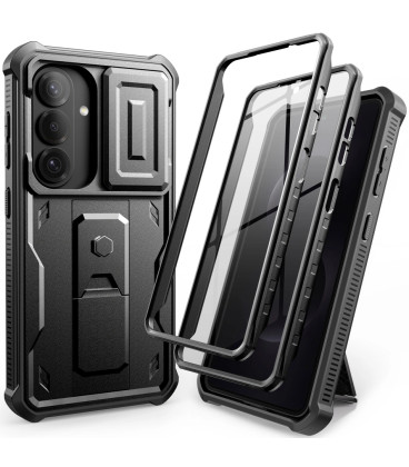 Juodas dėklas Samsung Galaxy S26 telefonui "Tech-Protect Kevlar Cam+ 2-Set"