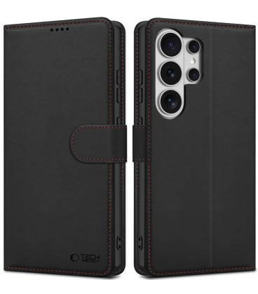Juodas / raudonas atverčiamas dėklas Samsung Galaxy S26 Ultra telefonui "Tech-Protect Wallet"