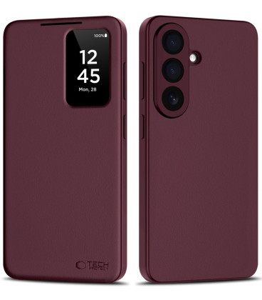 Raudonas atverčiamas dėklas Samsung Galaxy S26 telefonui "Tech-Protect Smart Wallet"