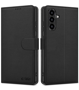 Juodas atverčiamas dėklas Samsung Galaxy A57 5G telefonui "Tech-Protect Wallet"