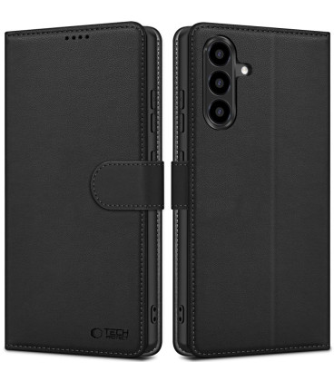 Juodas atverčiamas dėklas Samsung Galaxy A57 5G telefonui "Tech-Protect Wallet"