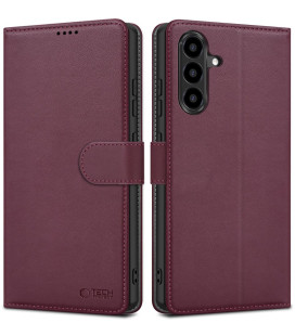 Raudonas atverčiamas dėklas Samsung Galaxy A57 5G telefonui "Tech-Protect Wallet"