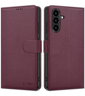 Raudonas atverčiamas dėklas Samsung Galaxy A36 / A56 / A37 5G telefonui "Tech-Protect Wallet"