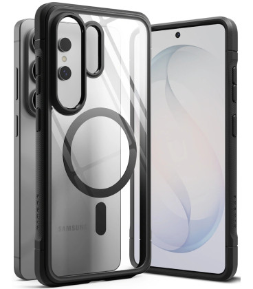 Juodas / skaidrus dėklas Samsung Galaxy S26 Ultra telefonui "Ringke Fusion Bold Magnetic Magsafe"