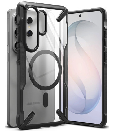 Juodas / skaidrus dėklas Samsung Galaxy S26 Ultra telefonui "Ringke Fusion X Magnetic Magsafe"