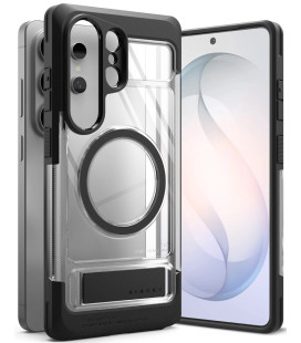 Juodas / skaidrus dėklas Samsung Galaxy S26 Ultra telefonui "Ringke UX Magnetic Magsafe"