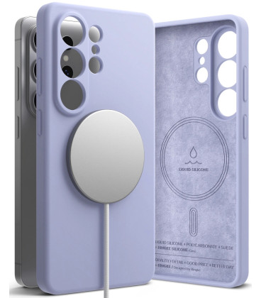 Levandos spalvos dėklas Samsung Galaxy S26 Ultra telefonui "Ringke Silicone Magnetic Magsafe"