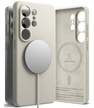 Pilkas dėklas Samsung Galaxy S26 Ultra telefonui "Ringke Silicone Magnetic Magsafe"