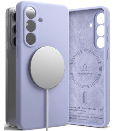 Levandos spalvos dėklas Samsung Galaxy S26 Plus telefonui "Ringke Silicone Magnetic Magsafe"