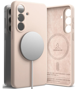 Rožinis / smėlio spalvos dėklas Samsung Galaxy S26 Plus telefonui "Ringke Silicone Magnetic Magsafe"