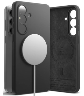 Juodas dėklas Samsung Galaxy S26 Plus telefonui "Ringke Silicone Magnetic Magsafe"