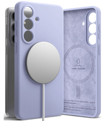 Levandos spalvos dėklas Samsung Galaxy S26 telefonui "Ringke Silicone Magnetic Magsafe"