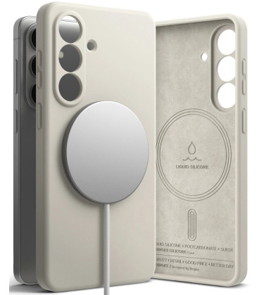 Pilkas dėklas Samsung Galaxy S26 telefonui "Ringke Silicone Magnetic Magsafe"