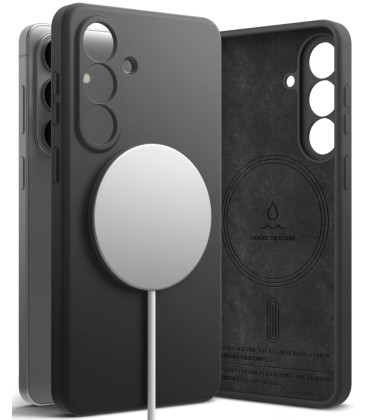 Juodas dėklas Samsung Galaxy S26 telefonui "Ringke Silicone Magnetic Magsafe"