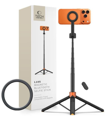 Juoda selfie - asmenukių lazka - trikojis "Tech-Protect L10S Bluetooth Selfie Stick Tripod"