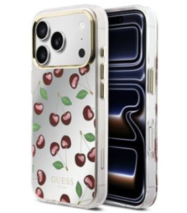 Veidrodinio efekto dėklas Apple iPhone 17 Pro Max telefonui "Guess PC/TPU Mirror Glitter Cherry MagSafe Case"