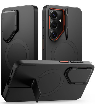 Juodas / oranžinis dėklas Samsung Galaxy S26 telefonui "Tech-Protect Kevlar Aura Magsafe"