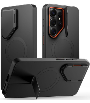 Juodas / oranžinis dėklas Samsung Galaxy S26 Ultra telefonui "Tech-Protect Kevlar Aura Magsafe"