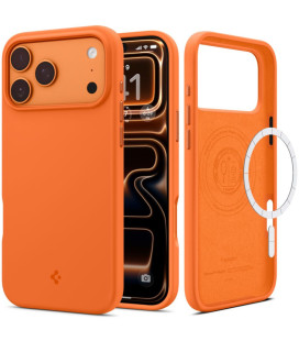 Oranžinis silikoninis dėklas Apple iPhone 17 Pro Max / 18 Pro Max telefonui "Spigen Silicone Fit MAG Magsafe"